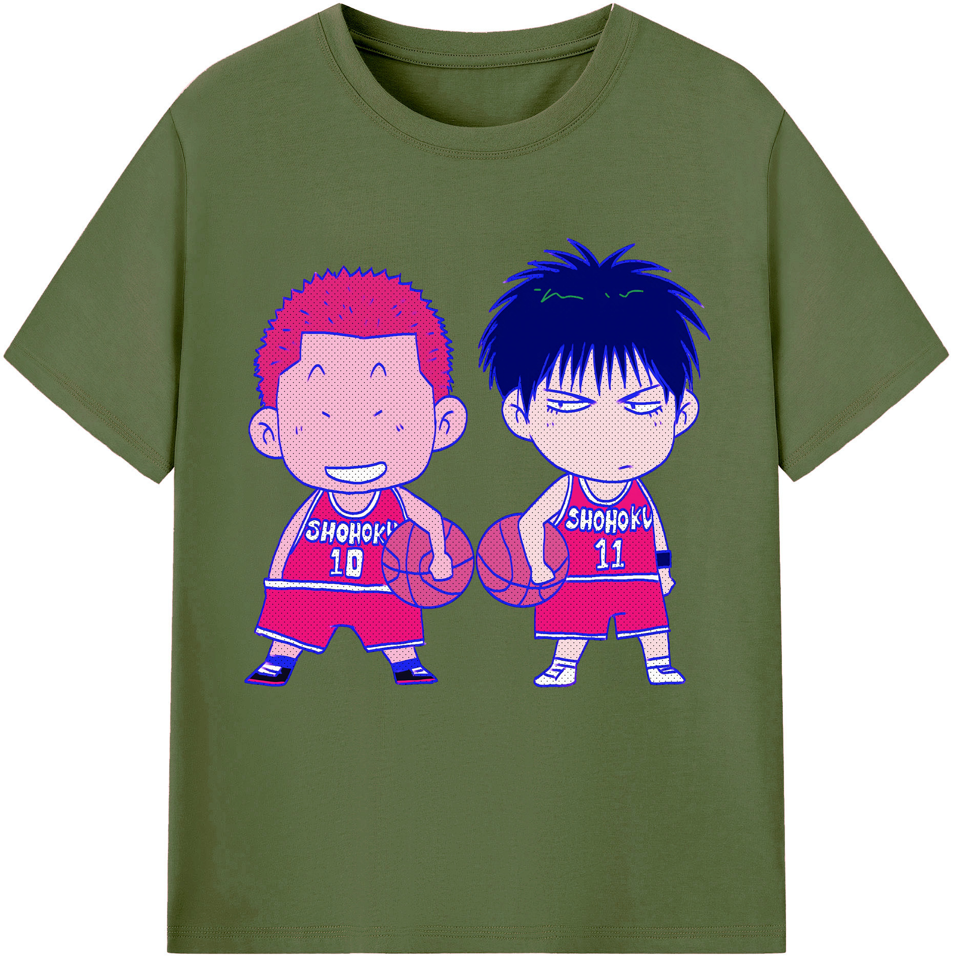 SLAM DUNK／スラムダンク 綿100％半袖Tシャツ（フロントプリント）
